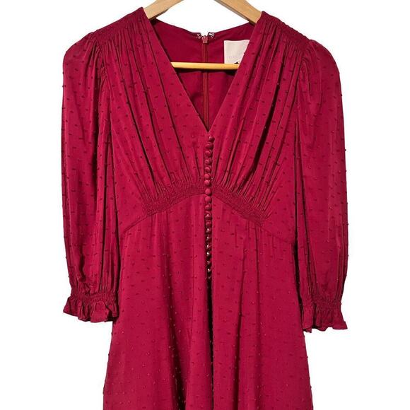 Gal Meets Glam Andrea Swiss Dot Mini Dress Size 00 Candy Red Apple Retro Event - Picture 4 of 10